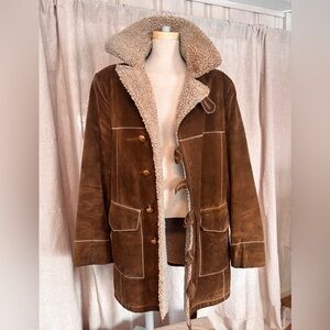 Men's Brown Shearling Coat 1970’s